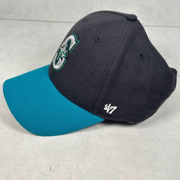 Seattle Mariners Hat Cap Mens Blue Teal Adjustable Baseball MLB 47 Brand - Picture 2 of 7